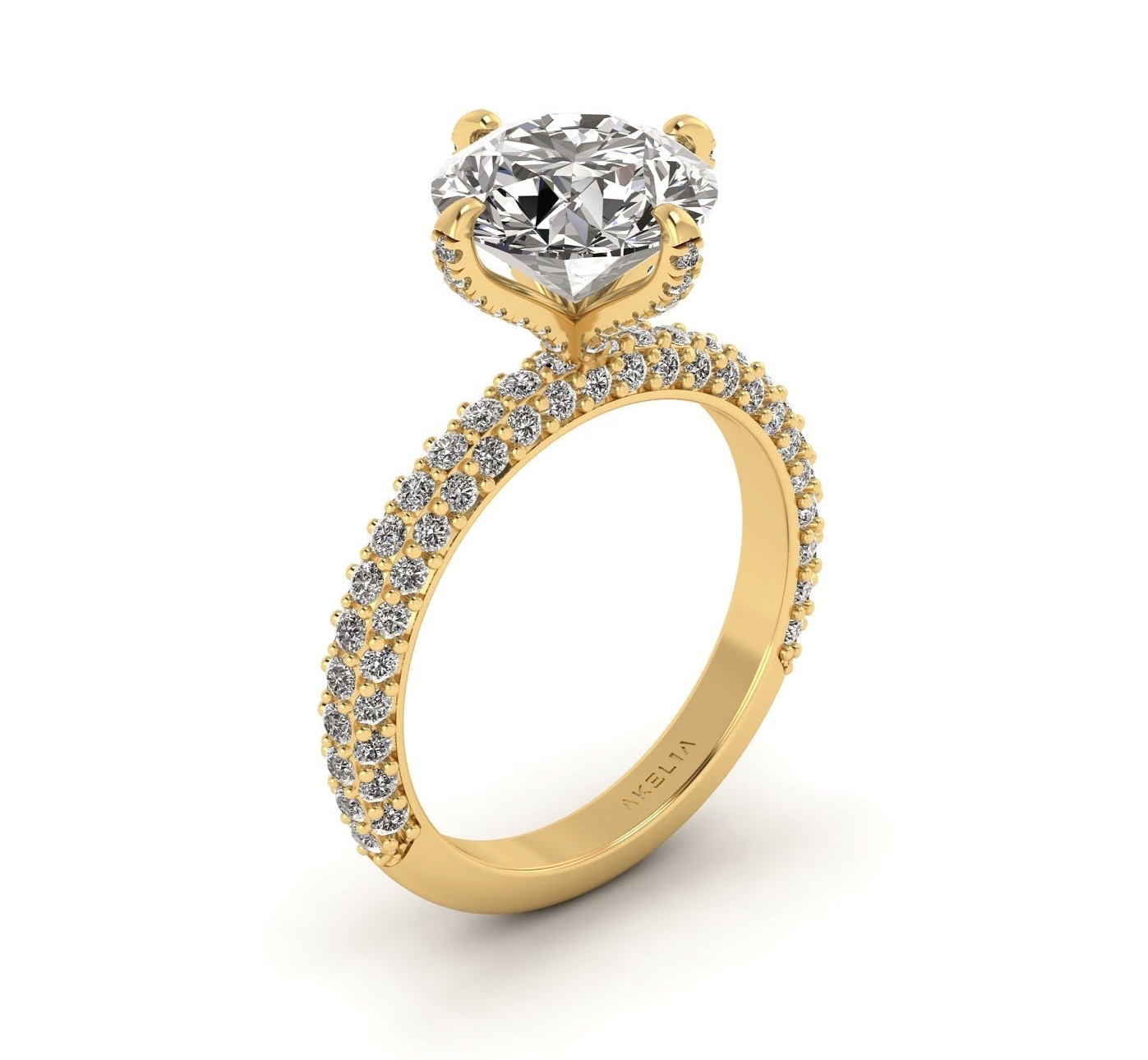 Lumiére Three Row Engagement Ring