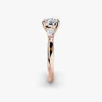 Round Three Stone Tapered Baguette Ring