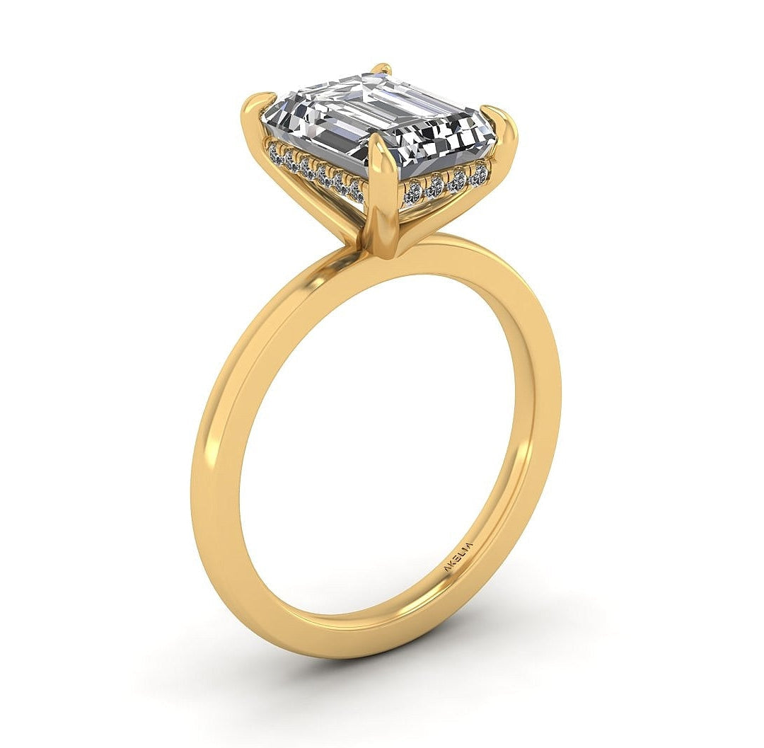 Classic Emerald Gallery Engagement Ring