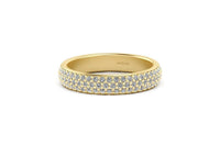 3 Row Pave Wedding Band 1.1mm