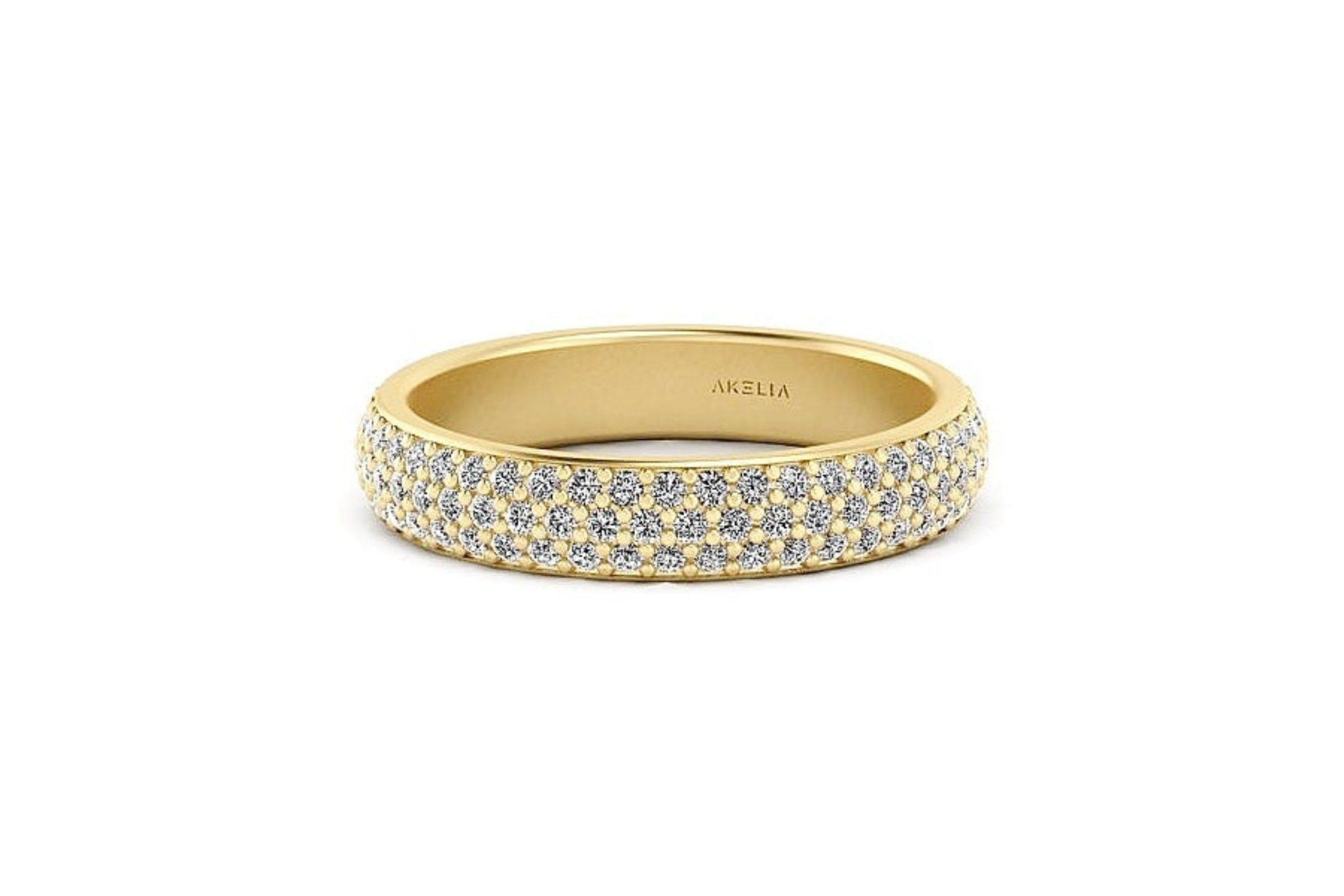 3 Row Pave Wedding Band 1.1mm