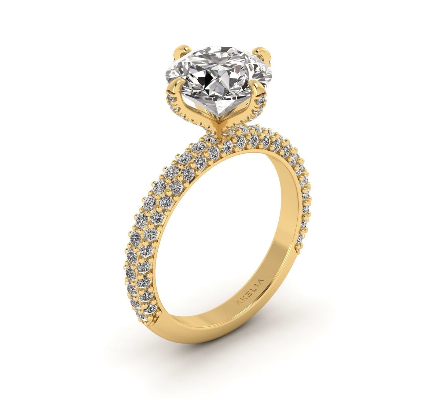 Lumiére Three Row Engagement Ring