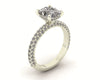 Celeste Cushion Gallery Three Row Micro Pavé Engagement Ring