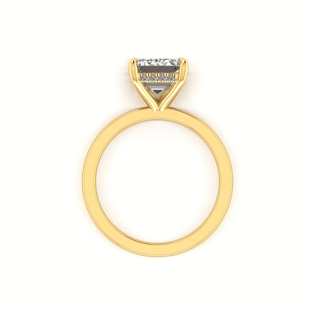 Classic Emerald Gallery Engagement Ring