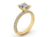 Celeste Cushion Gallery Three Row Micro Pavé Engagement Ring