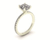 Classic Cushion Solitaire With Diamond Shank