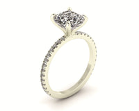 Classic Cushion Solitaire With Diamond Shank