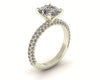 Celeste Cushion Three Row Micro Pavé Engagement Ring