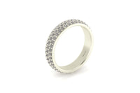 3 Row Pave Wedding Band 1.3mm