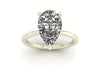 Pear Diamond Set Prongs Solitaire Engagement Ring
