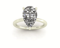 Pear Diamond Set Prongs Solitaire Engagement Ring