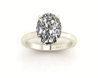 Oval Diamond Set Prongs Gallery Engagement Ring