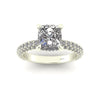 Celeste Cushion Gallery Three Row Micro Pavé Engagement Ring