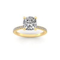 Classic Cushion Solitaire With Diamond Shank