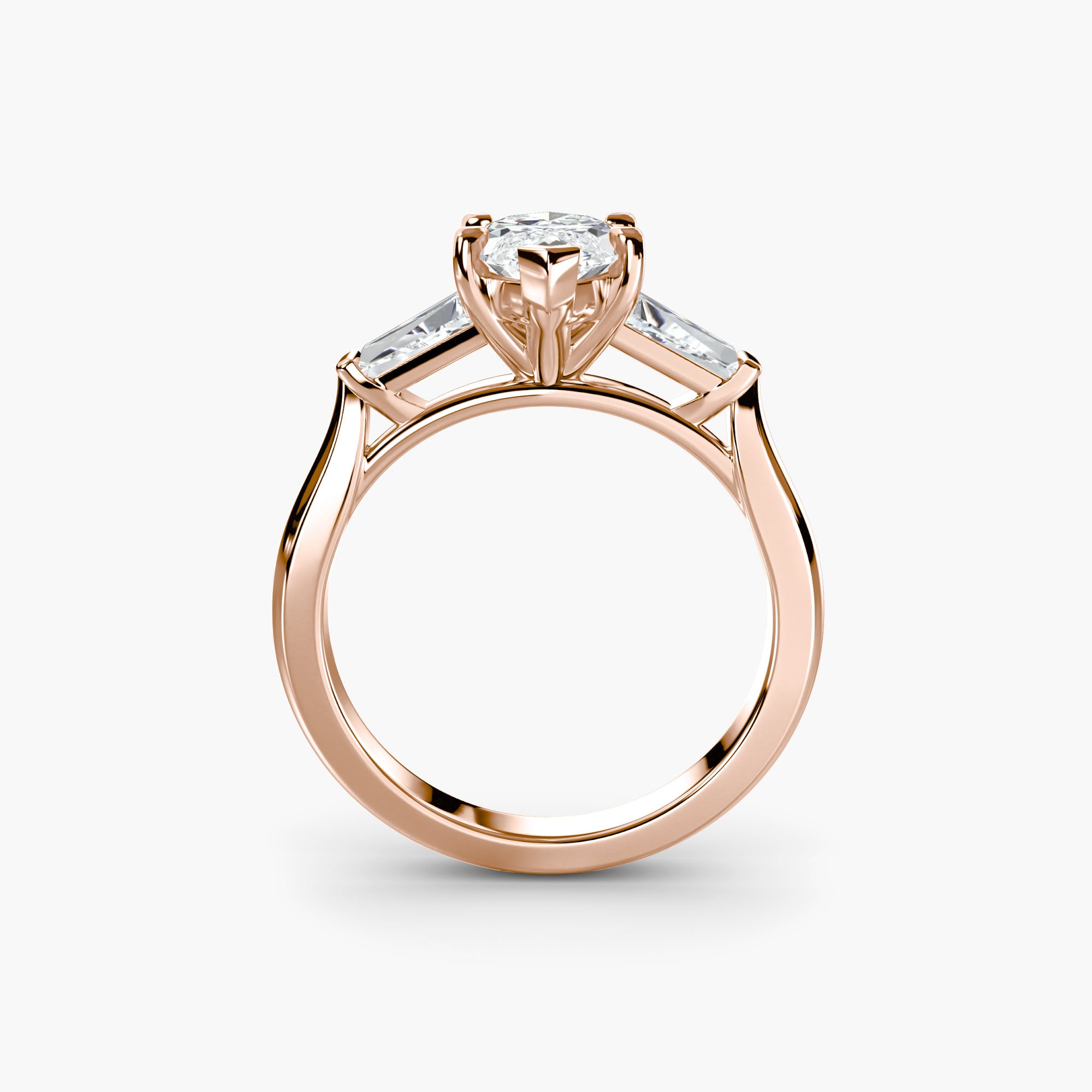 Marquise Three Stone Tapered Baguette Ring