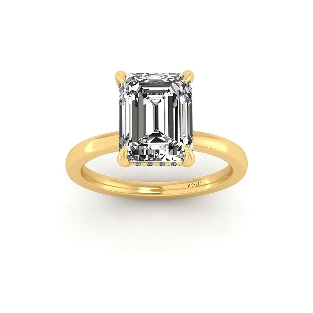 Classic Emerald Gallery Engagement Ring