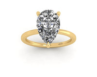 Pear Diamond Set Prongs Solitaire Engagement Ring
