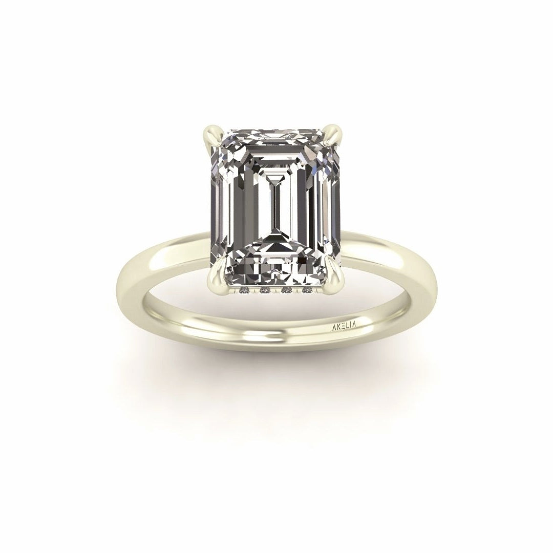 Classic Emerald Gallery Engagement Ring