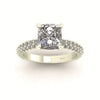 Celeste Cushion Three Row Micro Pavé Engagement Ring