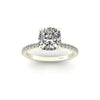 Classic Cushion Solitaire With Diamond Shank
