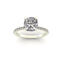Classic Cushion Solitaire With Diamond Shank