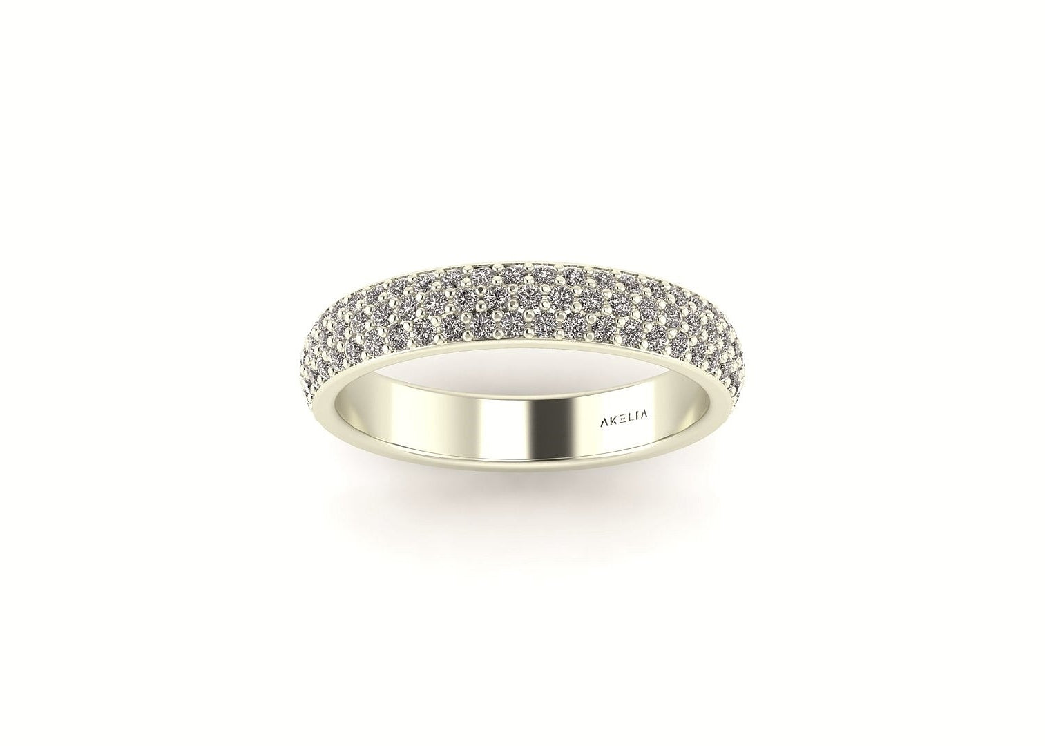 3 Row Pave Wedding Band 1.1mm