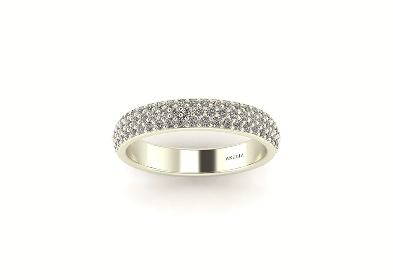 3 Row Pave Wedding Band 1.1mm