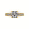 Celeste Cushion Three Row Micro Pavé Engagement Ring