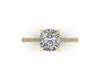 Classic Cushion Solitaire With Diamond Shank