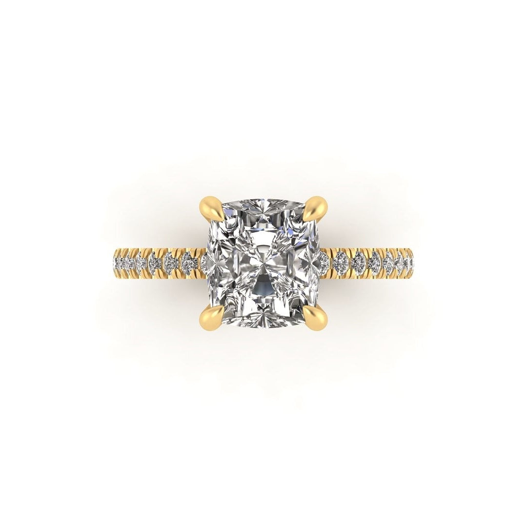 Classic Cushion Gallery With Diamond shank