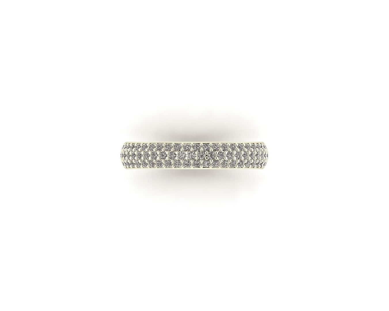 3 Row Pave Wedding Band 1.1mm