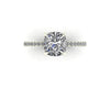 Classic Cushion Solitaire With Diamond Shank