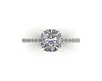 Classic Cushion Solitaire With Diamond Shank