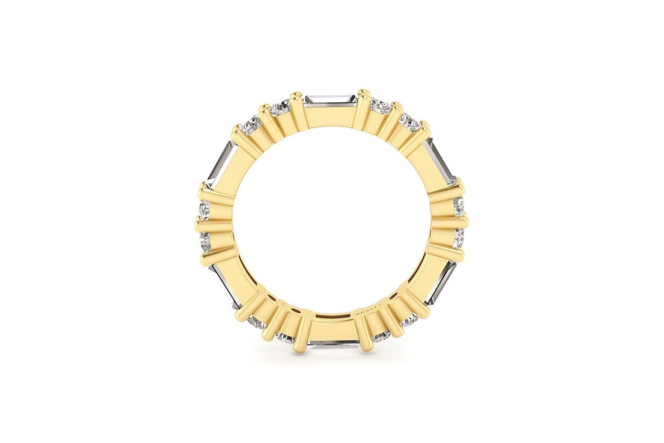 Round Baguette Shared Band