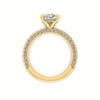 Celeste Cushion Gallery Three Row Micro Pavé Engagement Ring