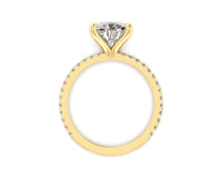 Classic Cushion Solitaire With Diamond Shank