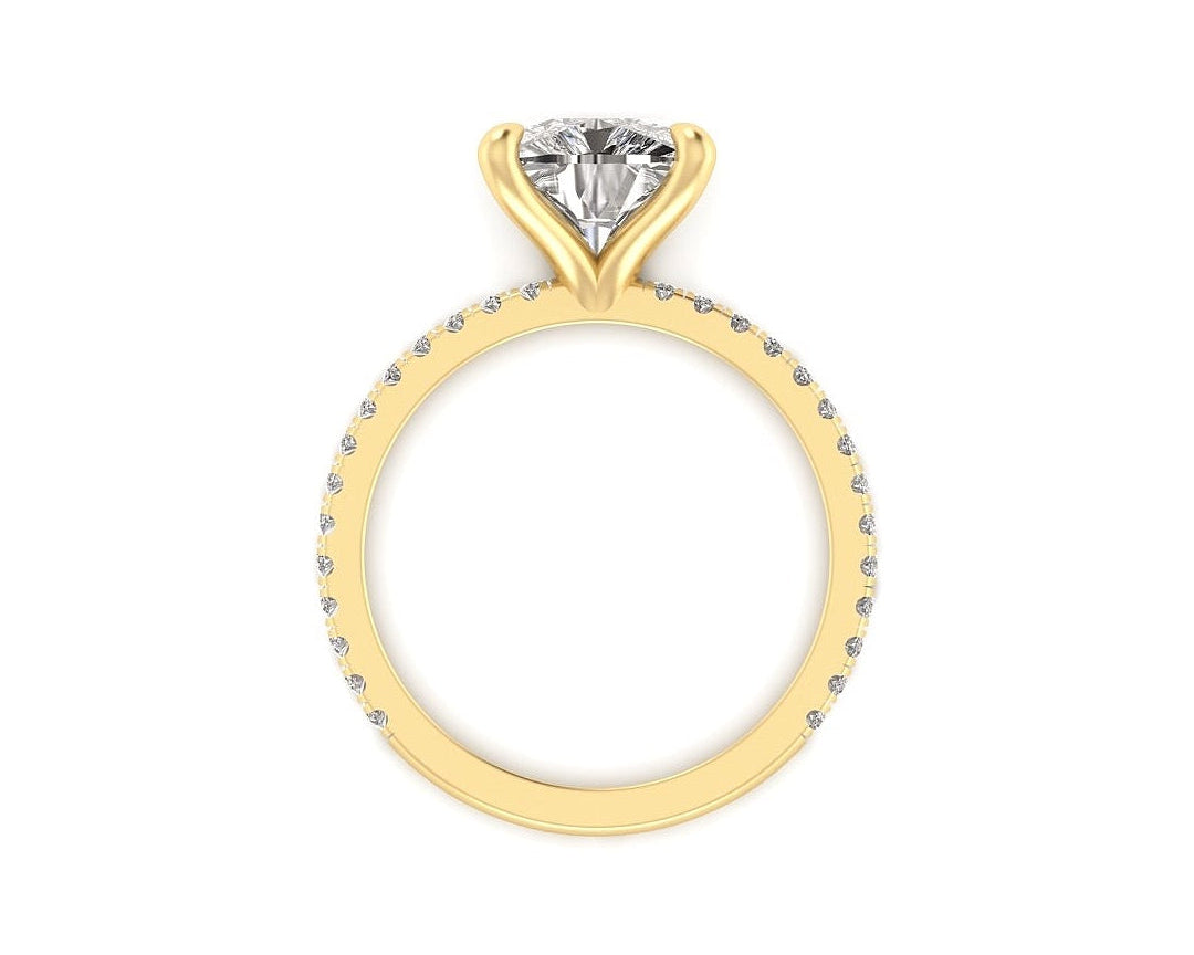 Classic Cushion Solitaire With Diamond Shank