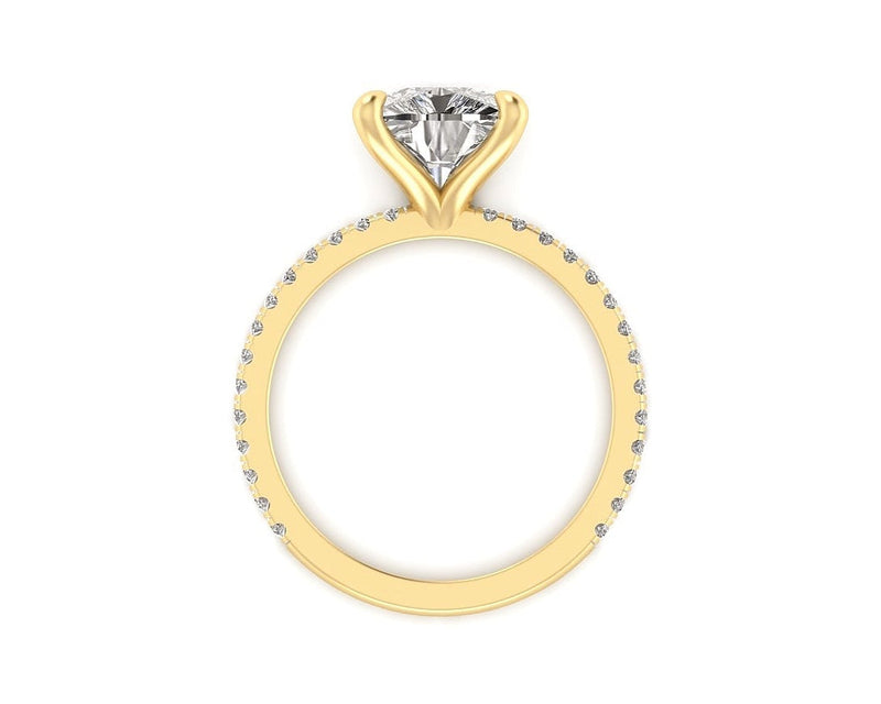 Classic Cushion Solitaire With Diamond Shank