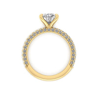 Celeste Cushion Three Row Micro Pavé Engagement Ring