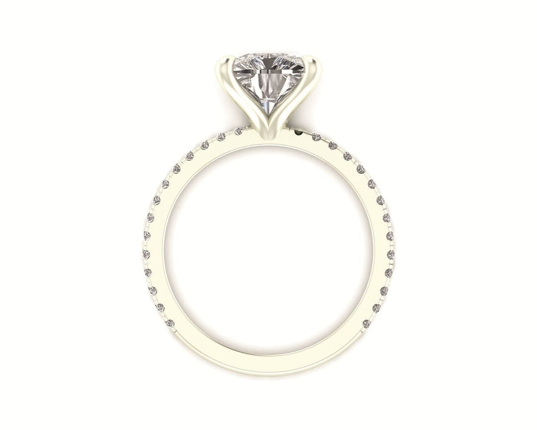 Classic Cushion Solitaire With Diamond Shank