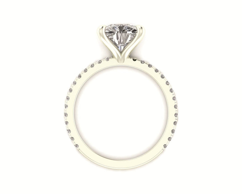 Classic Cushion Solitaire With Diamond Shank