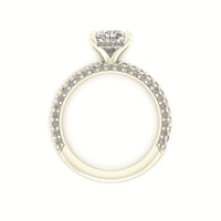 Celeste Cushion Gallery Three Row Micro Pavé Engagement Ring