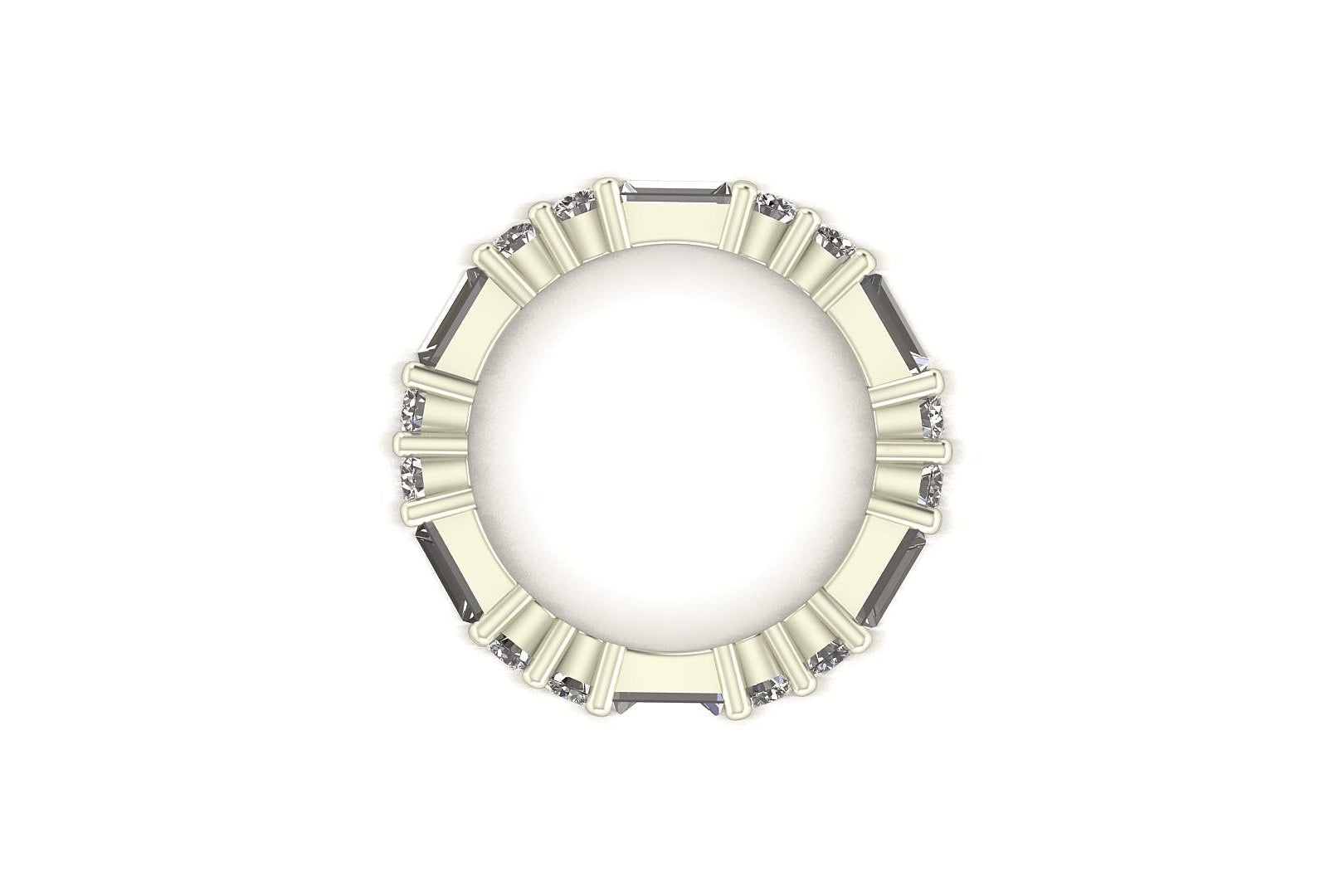 Round Baguette Shared Band