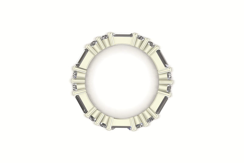 Round Baguette Shared Band