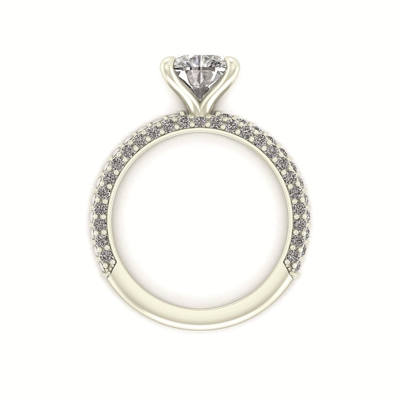 Celeste Cushion Three Row Micro Pavé Engagement Ring
