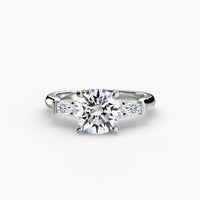 Round Three Stone Tapered Baguette Ring