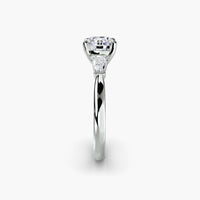 Round Three Stone Tapered Baguette Ring