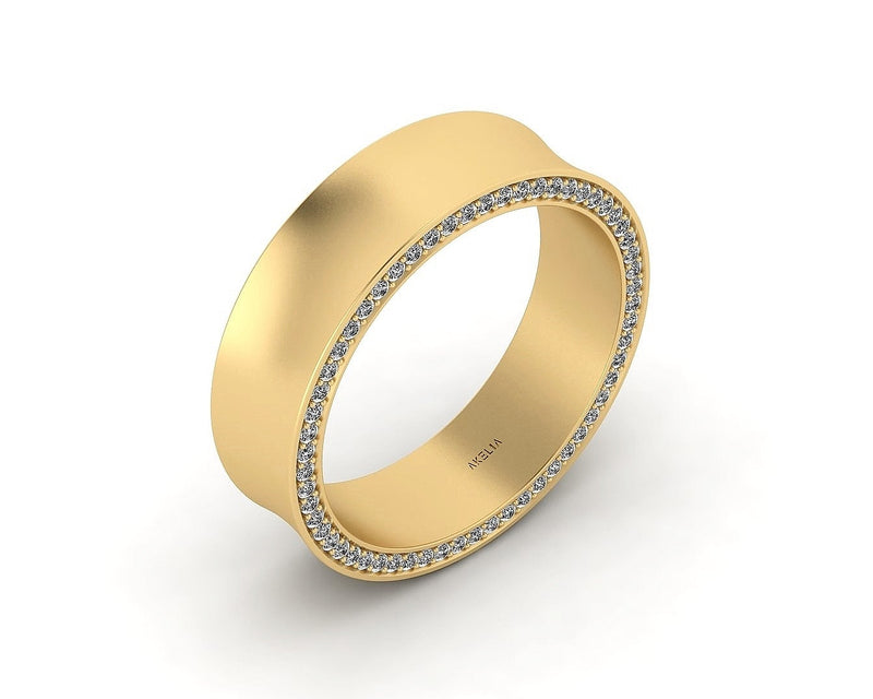 Concave 7mm Pave Band