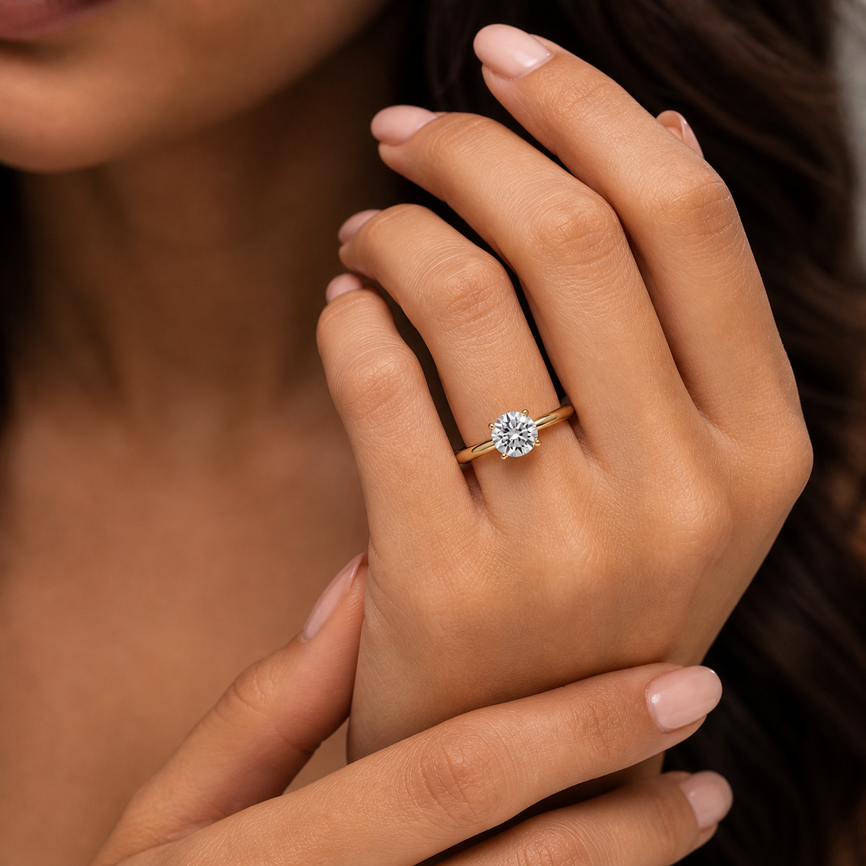 Classic Round Cathedral Engagement Ring