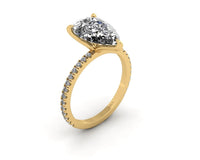 Classic Pear Solitaire With Diamond Shank